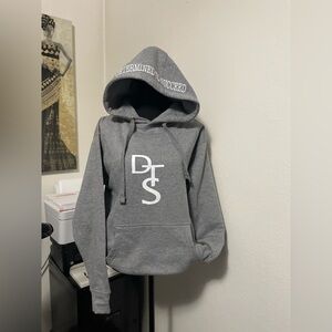 DTS (Determined To Succeed) Men’s Gray Hoodie with White Logo Size Medium